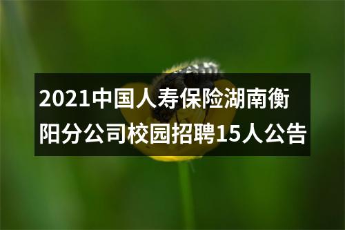 2021中国人寿保险湖南衡阳分公司校园招聘15人公告 图片