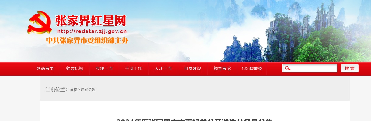 2024湖南张家界市市直机关公开遴选公务员6人公告 图片