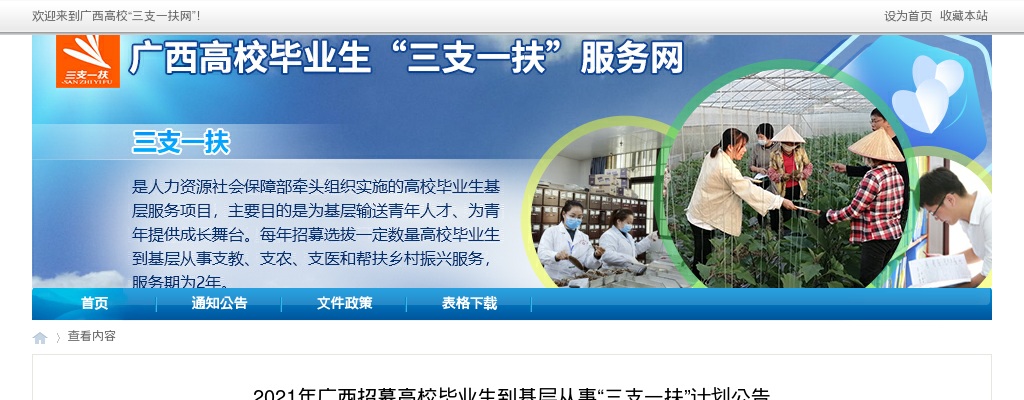 2021广西“三支一扶”招募1243人公告 图片